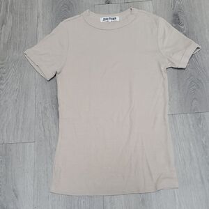 Joah Brown Crewneck Rib Tee Size S/m In Dune Gently Used